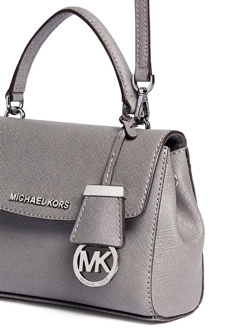 michael kors grey leather handbag|Michael Kors handbags small gray.